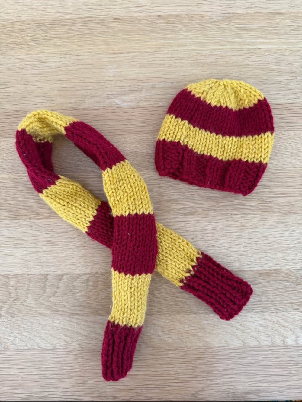 Knitted Newborn Matching Hat and Scarf